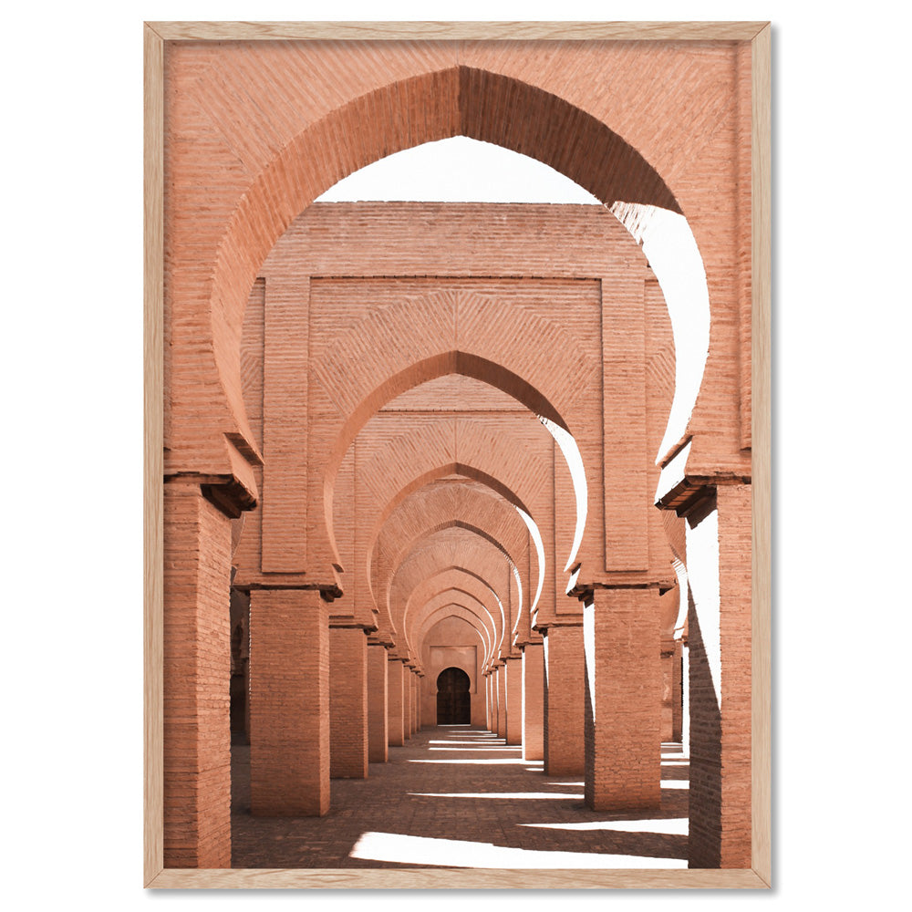 Orange Desert Arches, Tinmel Morocco - Art Print, Poster, Stretched Canvas, or Framed Wall Art Print, shown in a natural timber frame