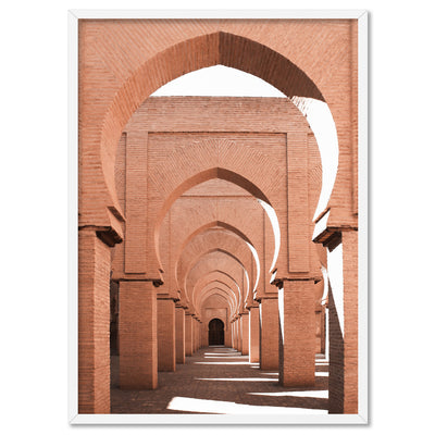 Orange Desert Arches, Tinmel Morocco - Art Print, Poster, Stretched Canvas, or Framed Wall Art Print, shown in a white frame