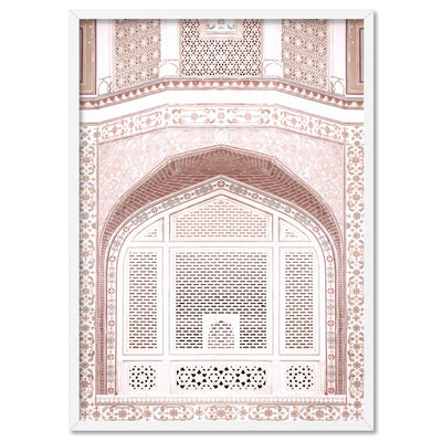 Pastel Dreams in the Amber Palace - Art Print, Poster, Stretched Canvas, or Framed Wall Art Print, shown in a white frame