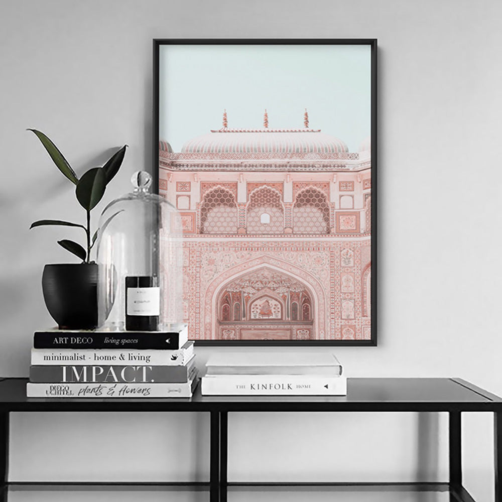 City Palace in Pastels - Art Print, Poster, Stretched Canvas or Framed Wall Art Prints, shown framed in a room