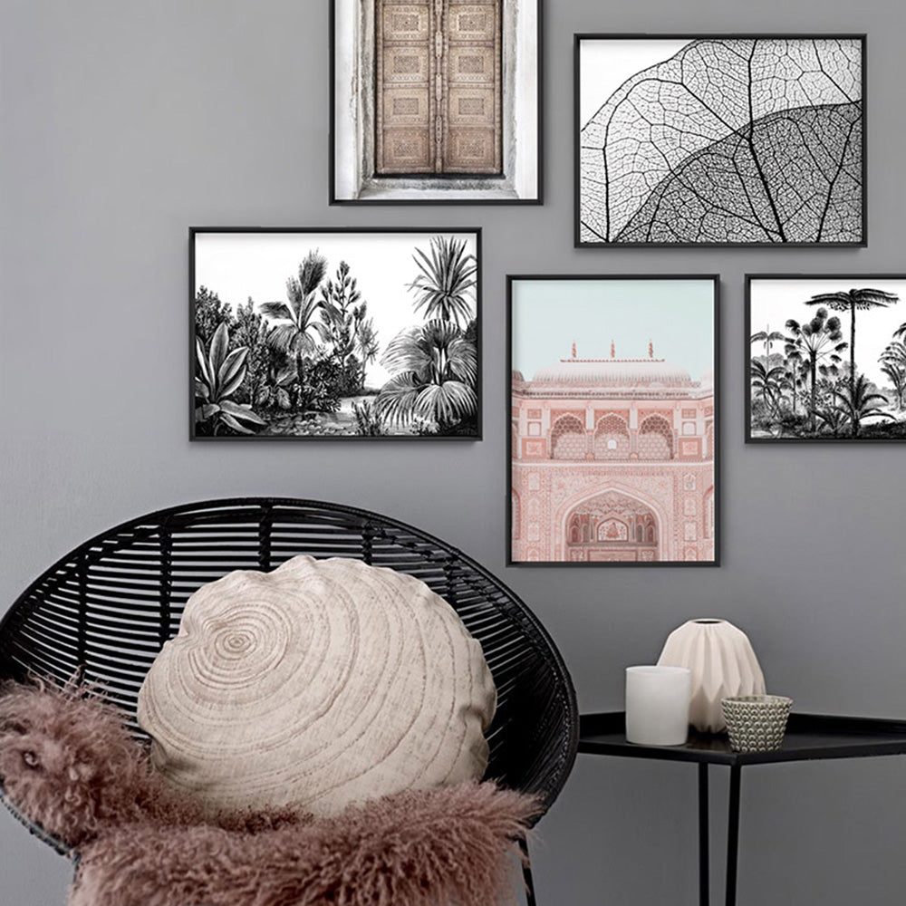 City Palace in Pastels - Art Print, Poster, Stretched Canvas or Framed Wall Art, shown framed in a home interior space