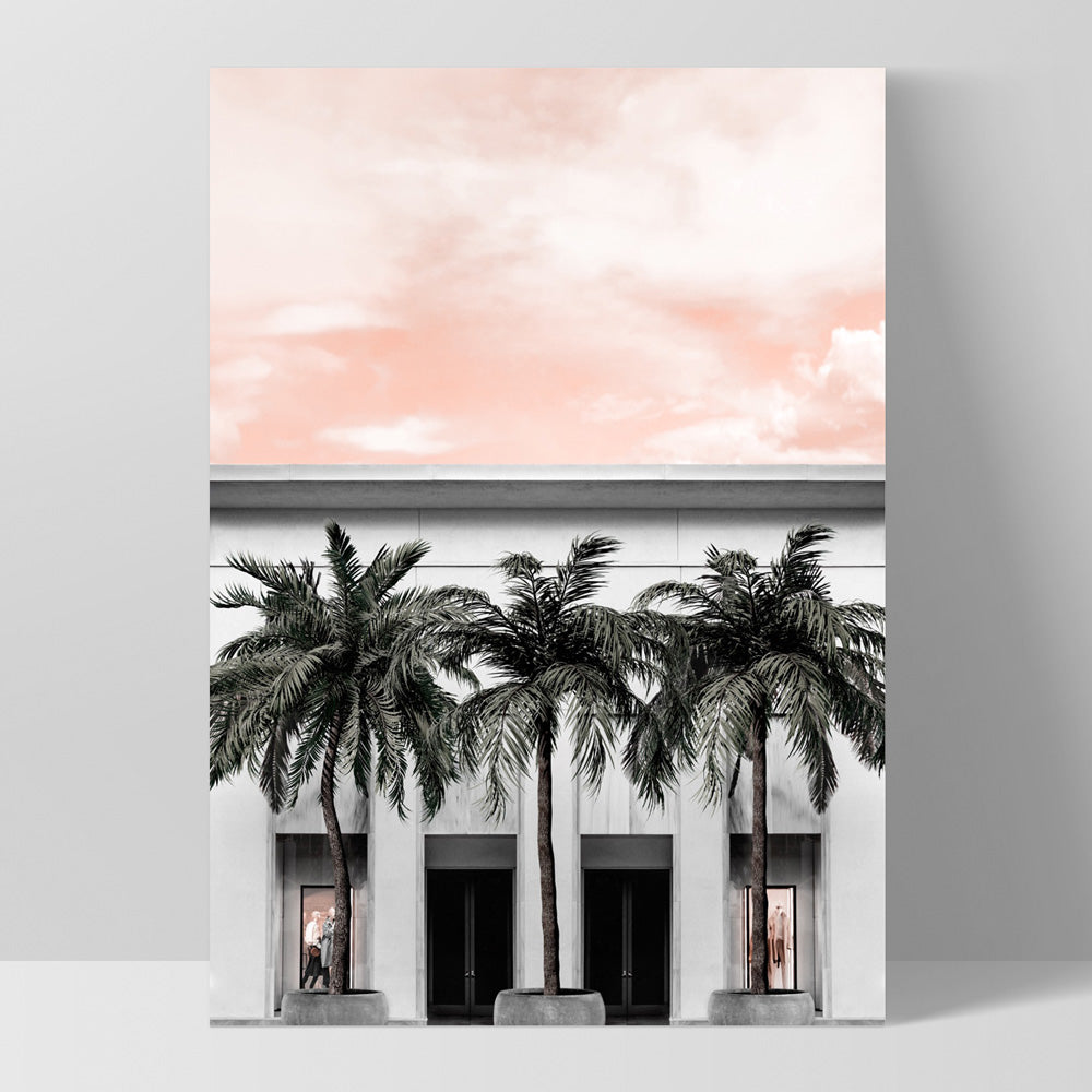 Miami Palms on South Beach - Art Print, Poster, Stretched Canvas, or Framed Wall Art Print, shown as a stretched canvas or poster without a frame