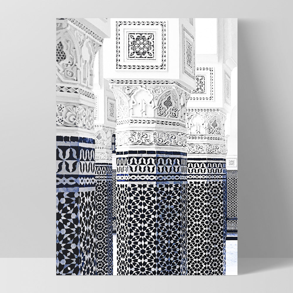Oriental Luxury, Watercolour Pillars Morocco - Art Print, Poster, Stretched Canvas, or Framed Wall Art Print, shown as a stretched canvas or poster without a frame