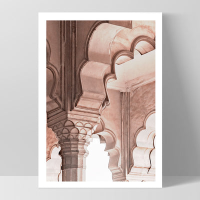 Agra Ornate Arches in Blush II  - Art Print, Poster, Stretched Canvas, or Framed Wall Art Print, shown as a stretched canvas or poster without a frame