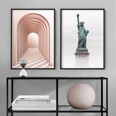 Liberty Enlightening - Art Print, Poster, Stretched Canvas or Framed Wall Art, shown framed in a home interior space