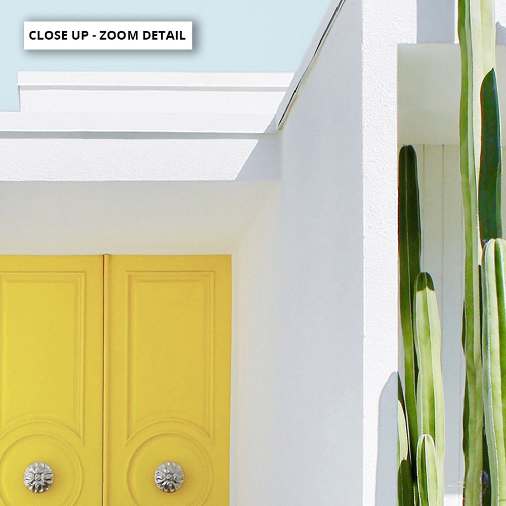 Palm Springs | Yellow Door I - Art Print, Poster, Stretched Canvas or Framed Wall Art, Close up View of Print Resolution