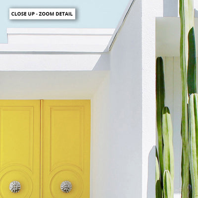 Palm Springs | Yellow Door I - Art Print, Poster, Stretched Canvas or Framed Wall Art, Close up View of Print Resolution
