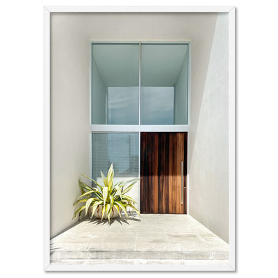 Palm Springs | Modern Entry - Art Print, Poster, Stretched Canvas, or Framed Wall Art Print, shown in a white frame