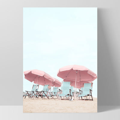 Palm Springs | Resort Beach Umbrella Views - Art Print, Poster, Stretched Canvas, or Framed Wall Art Print, shown as a stretched canvas or poster without a frame