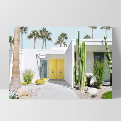 Palm Springs | Yellow Door II Landscape - Art Print, Poster, Stretched Canvas, or Framed Wall Art Print, shown as a stretched canvas or poster without a frame