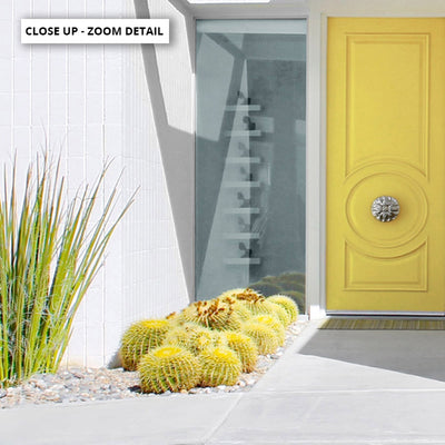 Palm Springs | Yellow Door II Landscape - Art Print, Poster, Stretched Canvas or Framed Wall Art, Close up View of Print Resolution