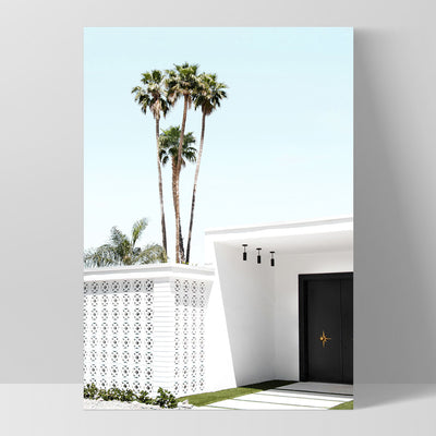 Palm Springs | Black Door - Art Print, Poster, Stretched Canvas, or Framed Wall Art Print, shown as a stretched canvas or poster without a frame