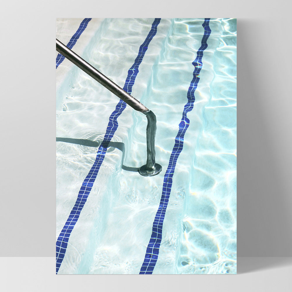 Palm Springs | Retro Poolside - Art Print, Poster, Stretched Canvas, or Framed Wall Art Print, shown as a stretched canvas or poster without a frame