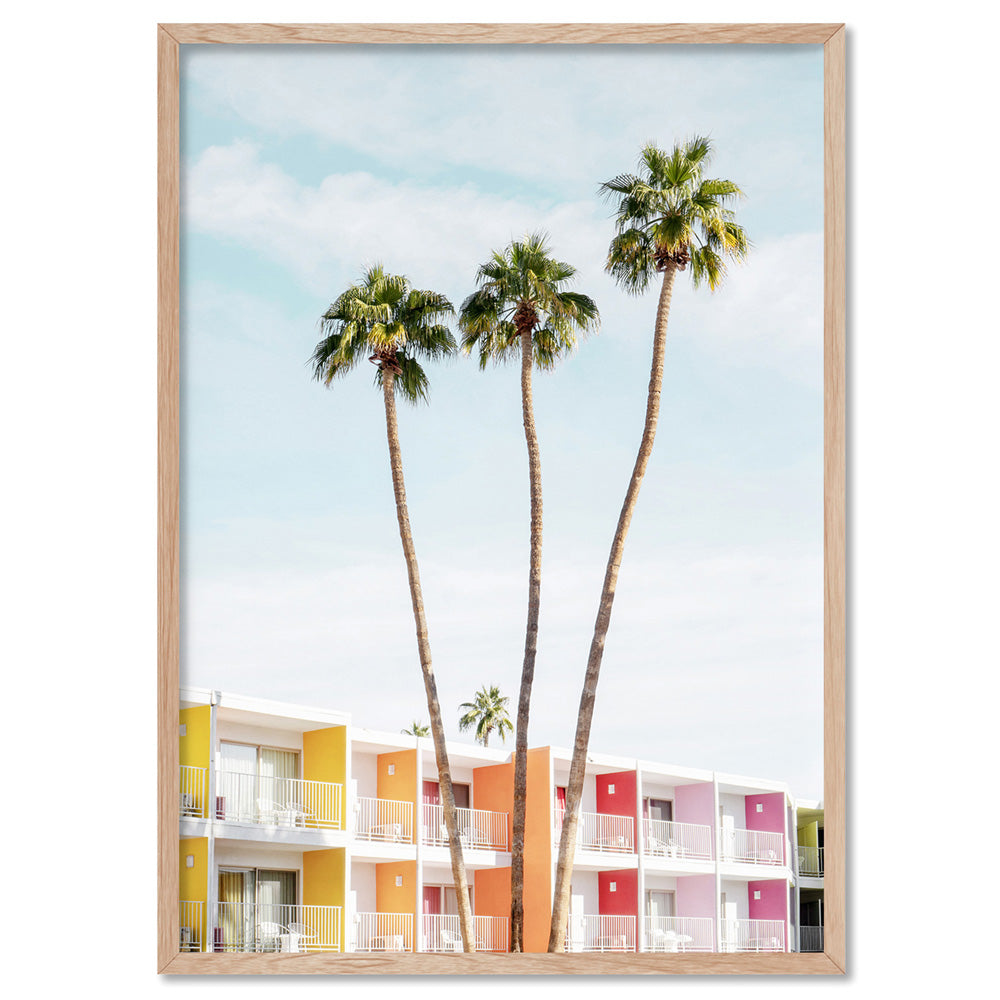 Palm Springs | The Saguaro Hotel I - Art Print, Poster, Stretched Canvas, or Framed Wall Art Print, shown in a natural timber frame