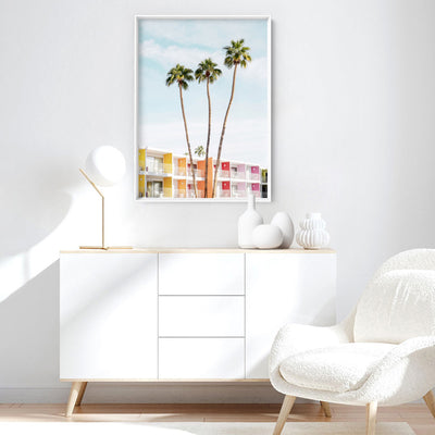 Palm Springs | The Saguaro Hotel I - Art Print, Poster, Stretched Canvas or Framed Wall Art, shown framed in a room