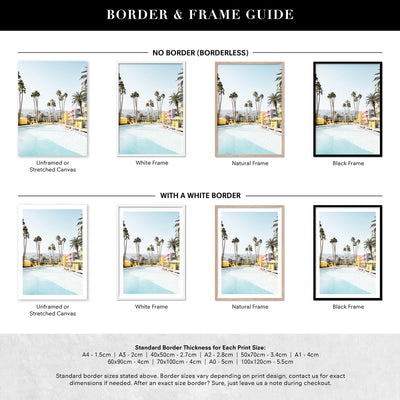 Palm Springs | The Saguaro Hotel II - Art Print, Poster, Stretched Canvas or Framed Wall Art, Showing White , Black, Natural Frame Colours, No Frame (Unframed) or Stretched Canvas, and With or Without White Borders