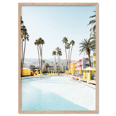 Palm Springs | The Saguaro Hotel II - Art Print, Poster, Stretched Canvas, or Framed Wall Art Print, shown in a natural timber frame