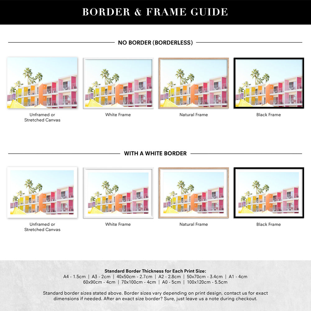 Palm Springs | The Saguaro Hotel III - Art Print, Poster, Stretched Canvas or Framed Wall Art, Showing White , Black, Natural Frame Colours, No Frame (Unframed) or Stretched Canvas, and With or Without White Borders