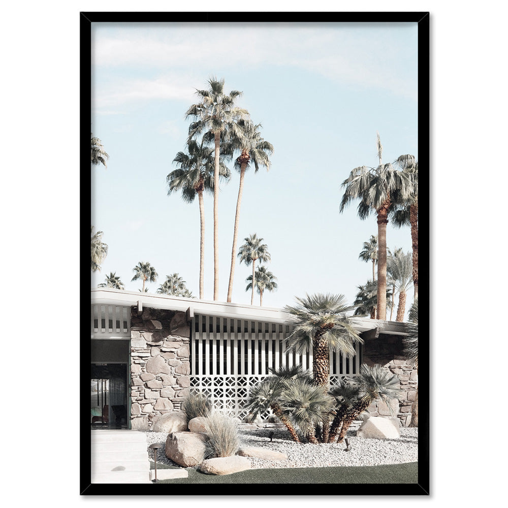 Palm Springs | Desert Haven II - Art Print, Poster, Stretched Canvas, or Framed Wall Art Print, shown in a black frame