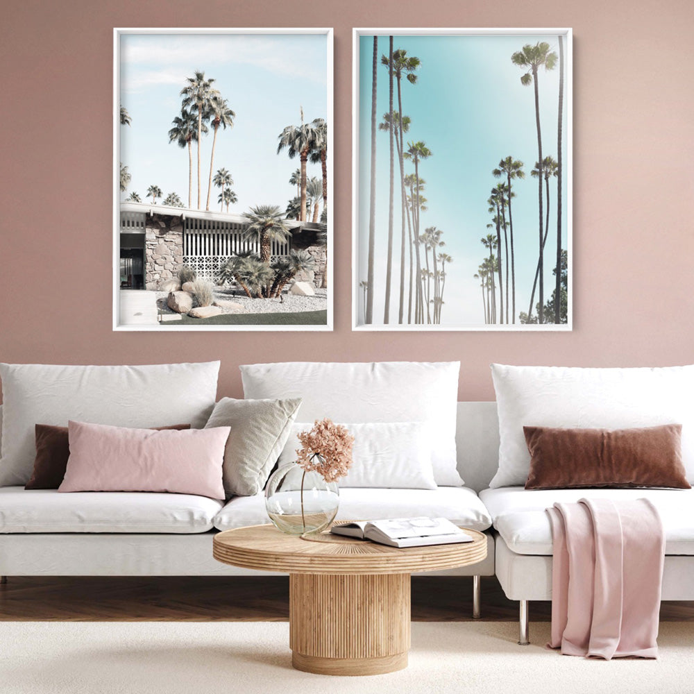 Palm Springs | Desert Haven II - Art Print, Poster, Stretched Canvas or Framed Wall Art, shown framed in a home interior space