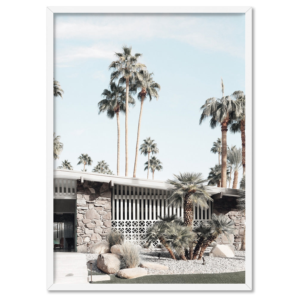 Palm Springs | Desert Haven II - Art Print, Poster, Stretched Canvas, or Framed Wall Art Print, shown in a white frame