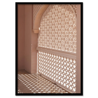 Light and Shadows Morocco I - Art Print, Poster, Stretched Canvas, or Framed Wall Art Print, shown in a black frame