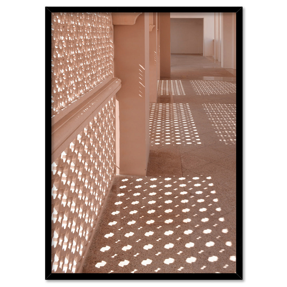 Light and Shadows Morocco II - Art Print, Poster, Stretched Canvas, or Framed Wall Art Print, shown in a black frame