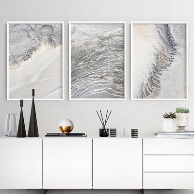 Seaside Coastal Rock Faces III - Art Print, Poster, Stretched Canvas or Framed Wall Art, shown framed in a home interior space