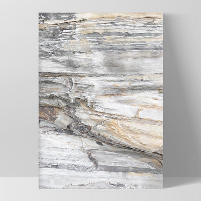 Bondi Coastal Rock Face II - Art Print, Poster, Stretched Canvas, or Framed Wall Art Print, shown as a stretched canvas or poster without a frame