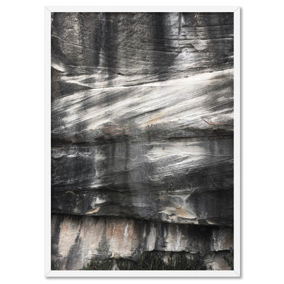 Freshwater Coastal Rock Face II - Art Print, Poster, Stretched Canvas, or Framed Wall Art Print, shown in a white frame