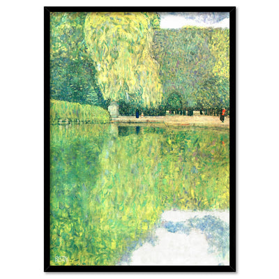 GUSTAV KLIMT | Schonbrunn Park - Art Print, Poster, Stretched Canvas, or Framed Wall Art Print, shown in a black frame