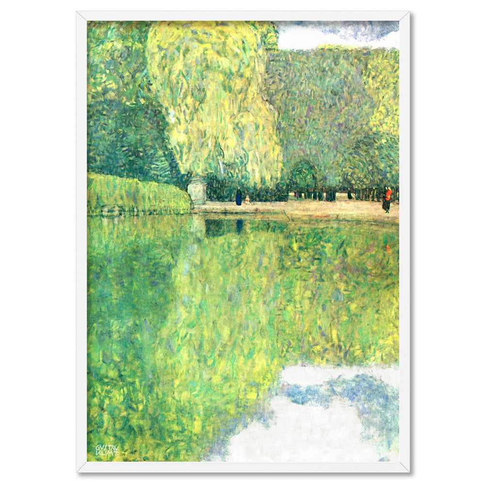GUSTAV KLIMT | Schonbrunn Park - Art Print, Poster, Stretched Canvas, or Framed Wall Art Print, shown in a white frame