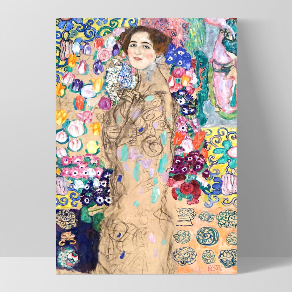 GUSTAV KLIMT | Portrait of Ria Munk III - Art Print, Poster, Stretched Canvas, or Framed Wall Art Print, shown as a stretched canvas or poster without a frame