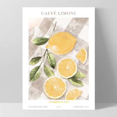 Galleria Del Cibo | Caffe Limoni II - Art Print by Vanessa, Poster, Stretched Canvas, or Framed Wall Art Print, shown as a stretched canvas or poster without a frame