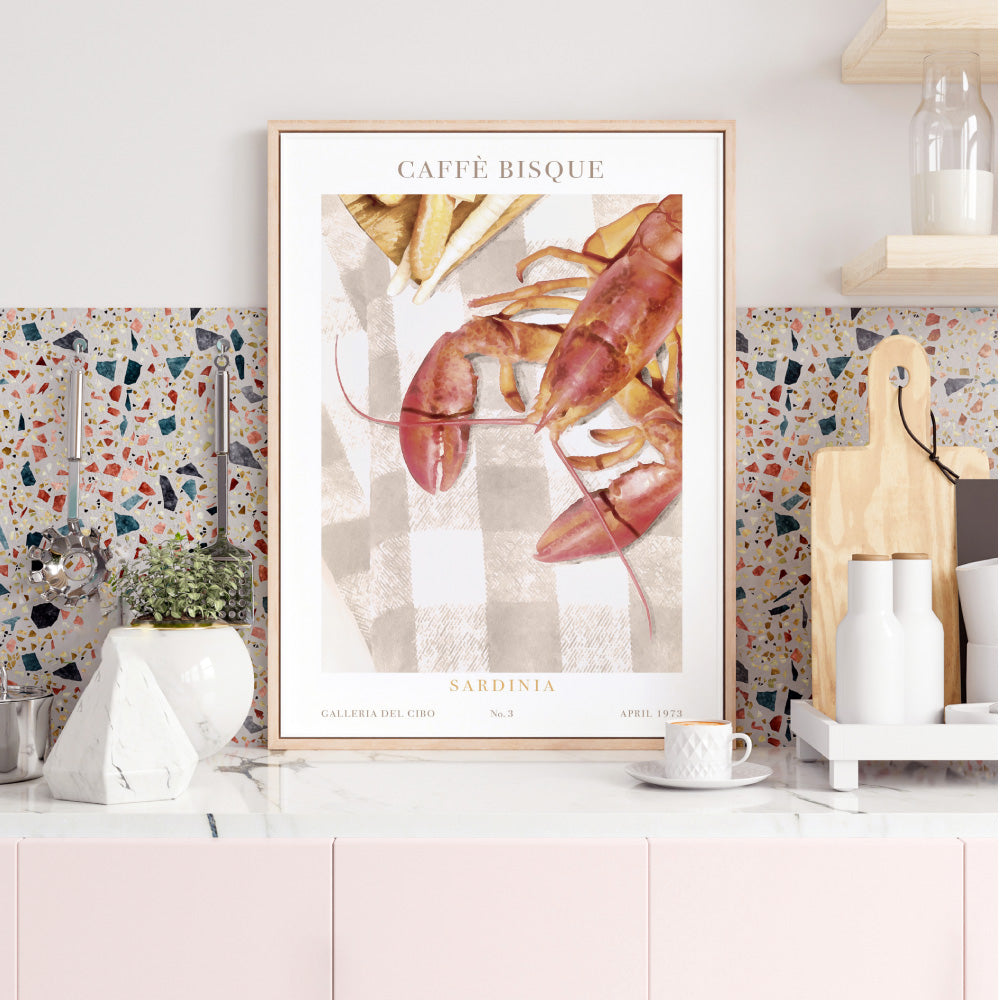 Galleria Del Cibo | Caffe Bisque II - Art Print, Poster, Stretched Canvas or Framed Wall Art Prints, shown framed in a room