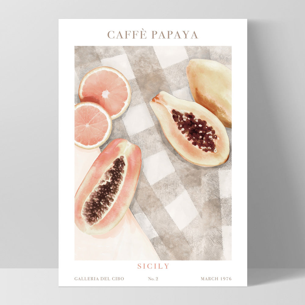 Galleria Del Cibo | Caffe Papaya II - Art Print, Poster, Stretched Canvas, or Framed Wall Art Print, shown as a stretched canvas or poster without a frame