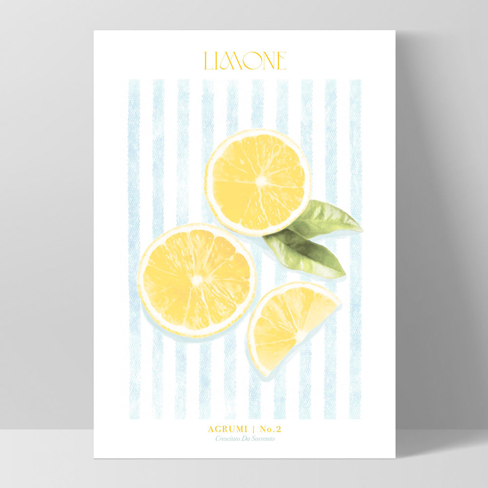 Agrumi No 2 | Lemon - Art Print by Vanessa, Poster, Stretched Canvas, or Framed Wall Art Print, shown as a stretched canvas or poster without a frame