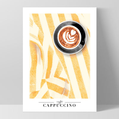 Caffe Cappuccino - Art Print by Vanessa, Poster, Stretched Canvas, or Framed Wall Art Print, shown as a stretched canvas or poster without a frame