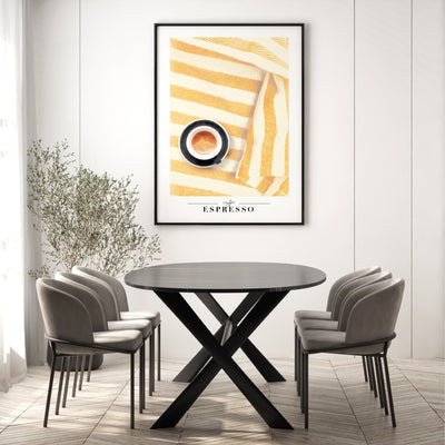 Caffe Espresso - Art Print by Vanessa, Poster, Stretched Canvas or Framed Wall Art Prints, shown framed in a room