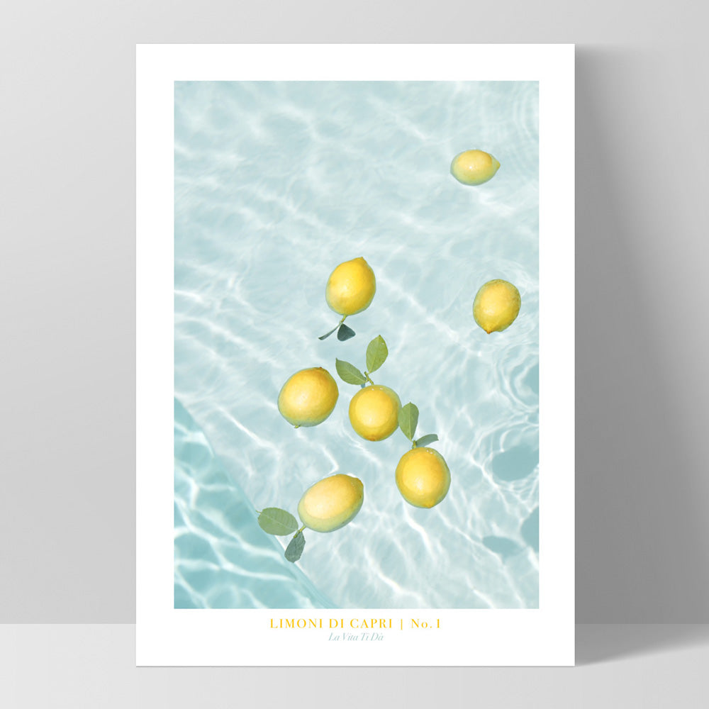 Limoni Di Capri No 1 - Art Print, Poster, Stretched Canvas, or Framed Wall Art Print, shown as a stretched canvas or poster without a frame