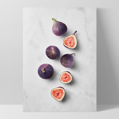 Figs on Stone - Art Print, Poster, Stretched Canvas, or Framed Wall Art Print, shown as a stretched canvas or poster without a frame