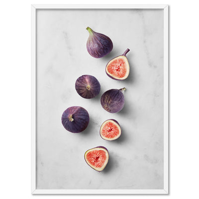 Figs on Stone - Art Print, Poster, Stretched Canvas, or Framed Wall Art Print, shown in a white frame