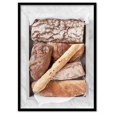 Bread Basket - Art Print, Poster, Stretched Canvas, or Framed Wall Art Print, shown in a black frame