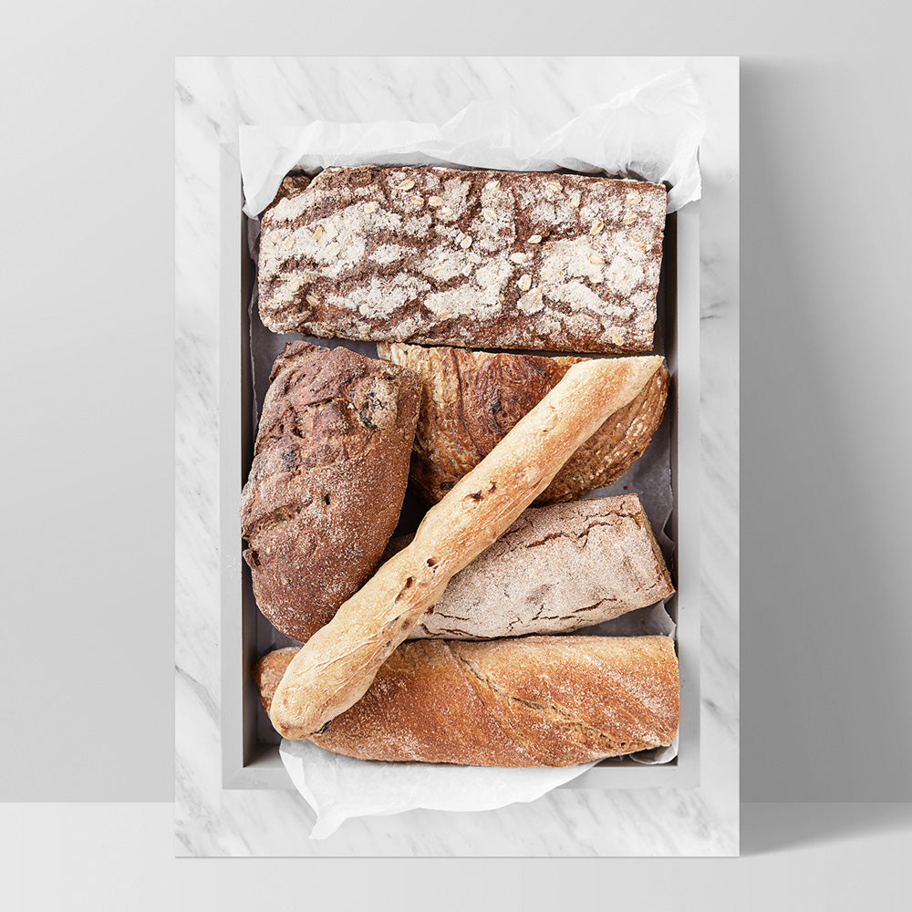 Bread Basket - Art Print, Poster, Stretched Canvas, or Framed Wall Art Print, shown as a stretched canvas or poster without a frame