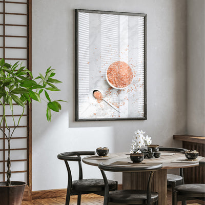 Pink Rock Salt - Art Print, Poster, Stretched Canvas or Framed Wall Art Prints, shown framed in a room