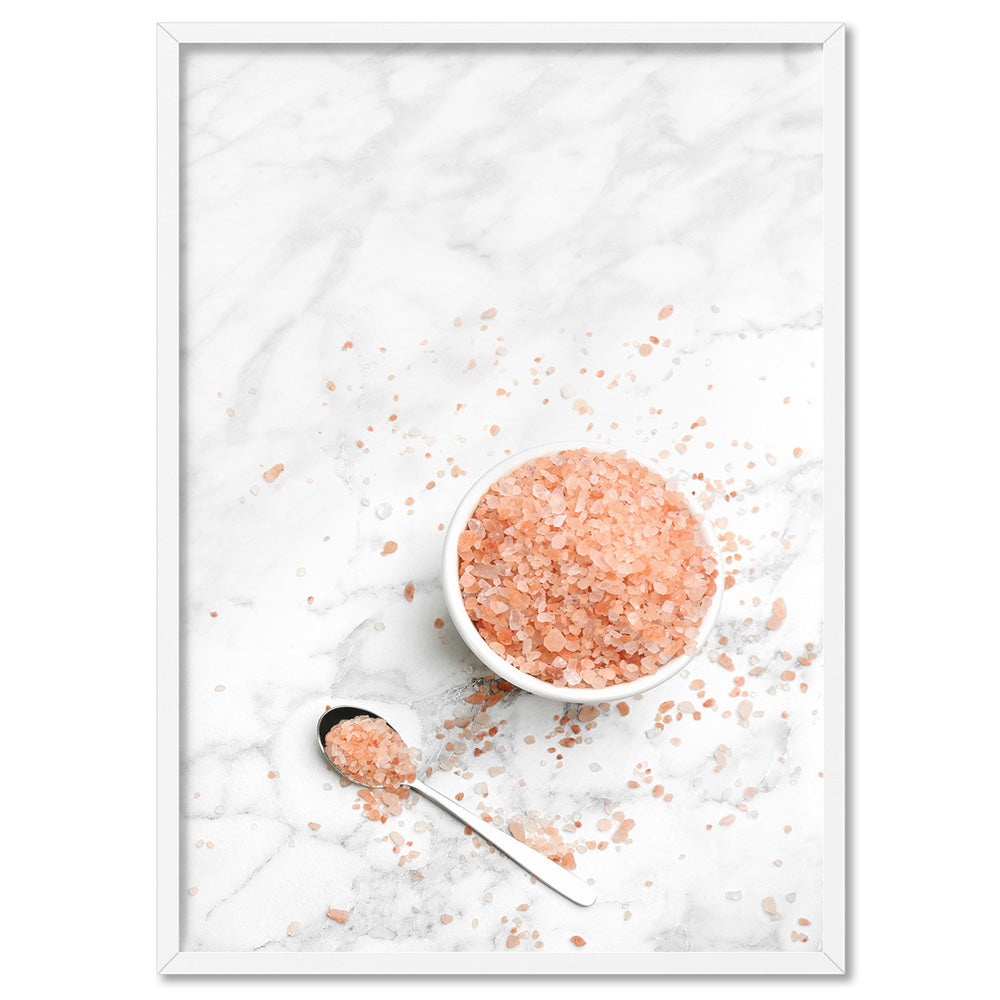 Pink Rock Salt - Art Print, Poster, Stretched Canvas, or Framed Wall Art Print, shown in a white frame