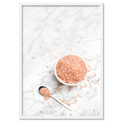 Pink Rock Salt - Art Print, Poster, Stretched Canvas, or Framed Wall Art Print, shown in a white frame