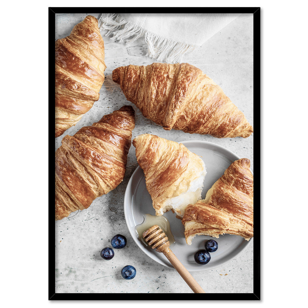 Breakfast in Paris II - Art Print, Poster, Stretched Canvas, or Framed Wall Art Print, shown in a black frame