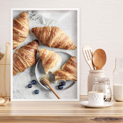 Breakfast in Paris II - Art Print, Poster, Stretched Canvas or Framed Wall Art Prints, shown framed in a room