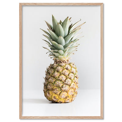 Lone Pinapple - Art Print, Poster, Stretched Canvas, or Framed Wall Art Print, shown in a natural timber frame